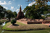 Ayutthaya, Thailand. Wat Ket with the unique pyramidal shape. 